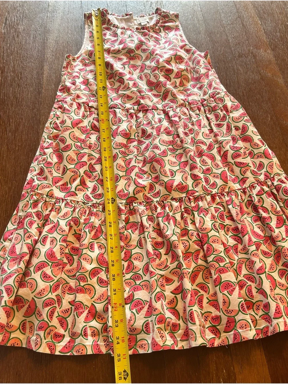 J.Crew Re-Imagined Watermelon Print Tiered Ruffle Dress Size 00
